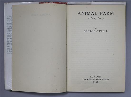 Orwell, George - Animal Farm, 1st edition 8vo, in repaired dj with Search Light books, ad on verso, London 1945